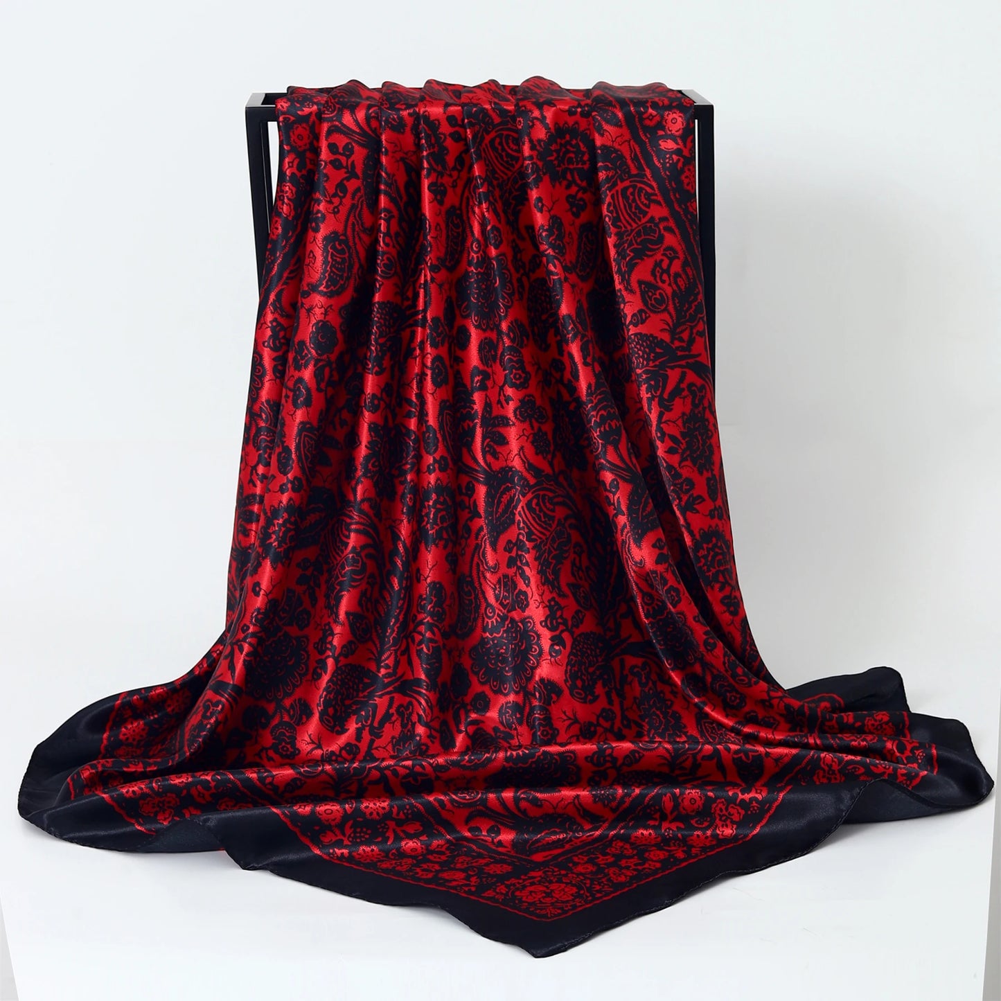 1 piece 35.4 inches Women Shawls Fashion print Summer Kerchief Luxury Brand 90X90CM Bandanna New Foulard Satin Square Headcloth