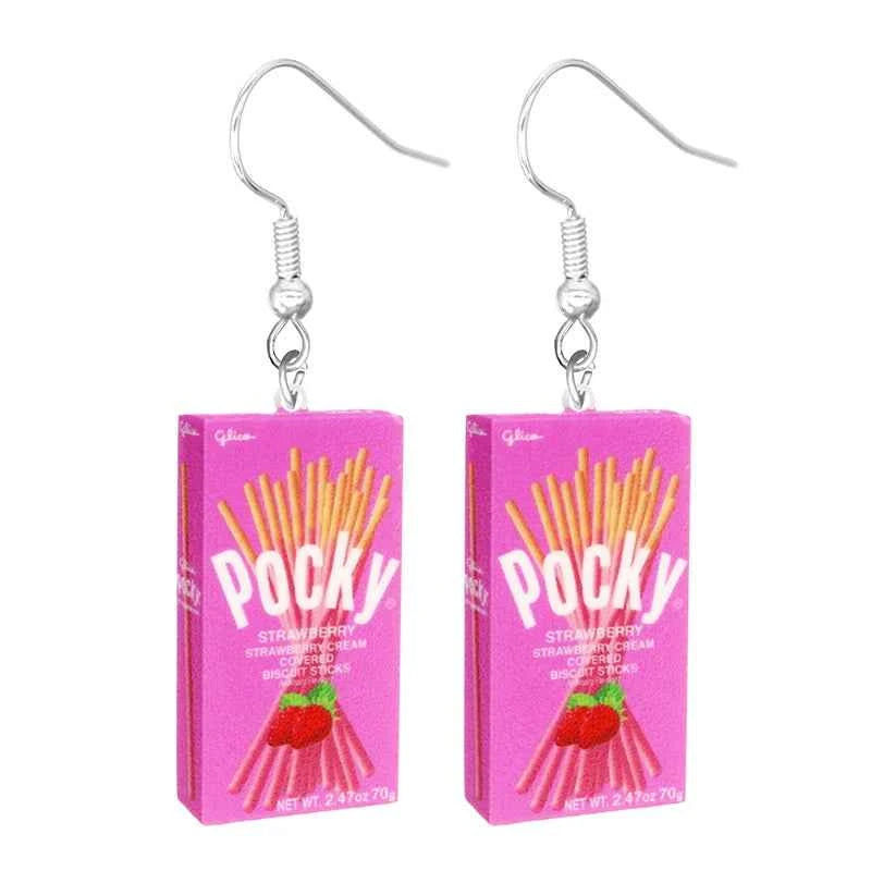 Earrings for Women 2D Acrylic Cute Snacks Girls Foods Funny Candy Chocolate Cookies