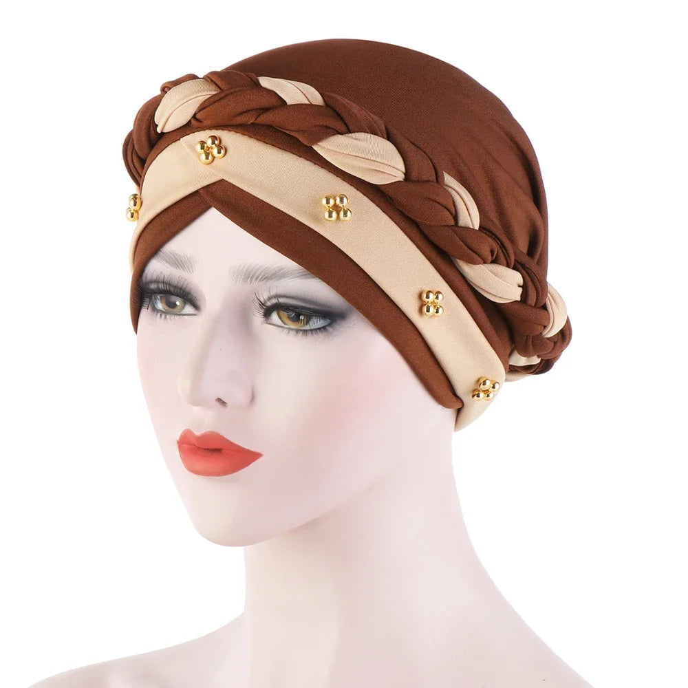 Women Muslim Braid Turban Hat for Cancer Chemo Hair Loss Cover Beanie Bonnets - Stylish and Comfortable