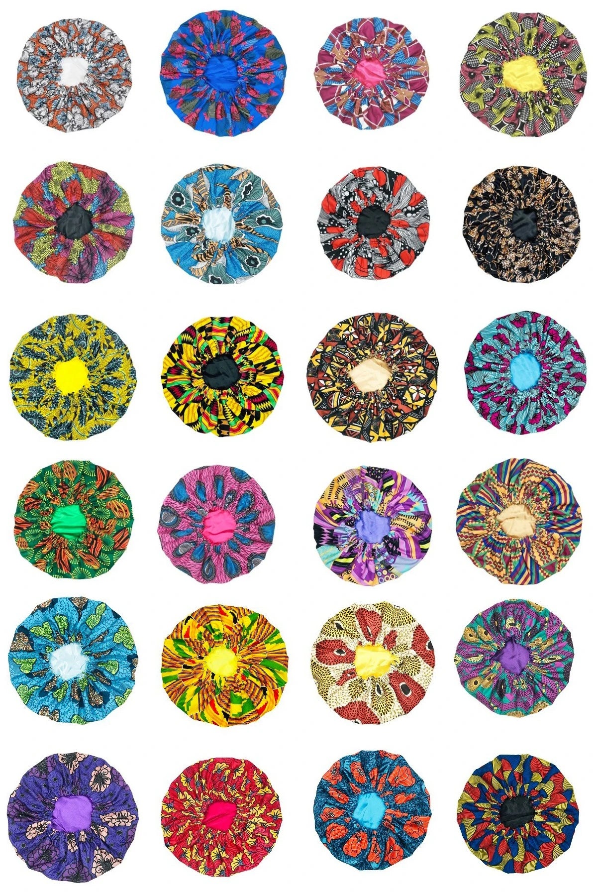 New African Ankara Pattern Satin Linned Bonnet Women Long Ribbon Headwrap Double Layer Headscarf Big Size Adult Hair Cover