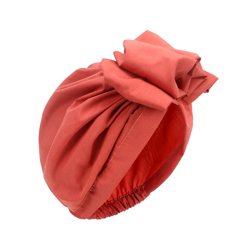 French Style Turban Hat Elegant Ladies Plain Bandana Hair Cover Cap Female Fashion Vintage Muslim Turbans Streetwear Headwrap - NamafadStore