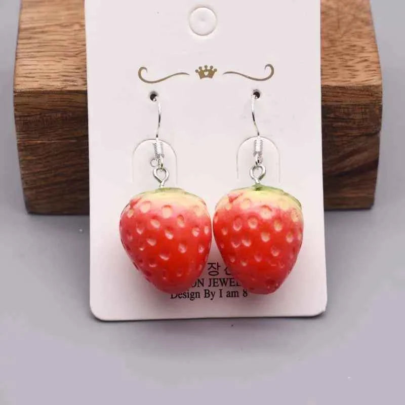 Earring For Women Resin Handmade Cartoons Animals Fruits Vegetables Kawaii Drop Earrings Funny Gifts