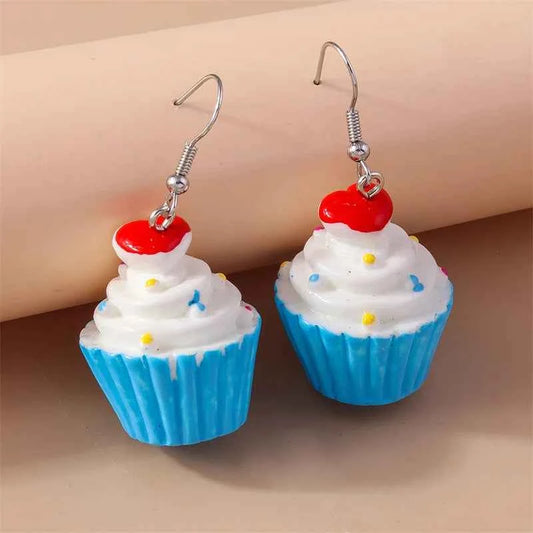 Sweet Food Cake Drop Earrings for Women Girls Party Holiday Jewelry Gifts
