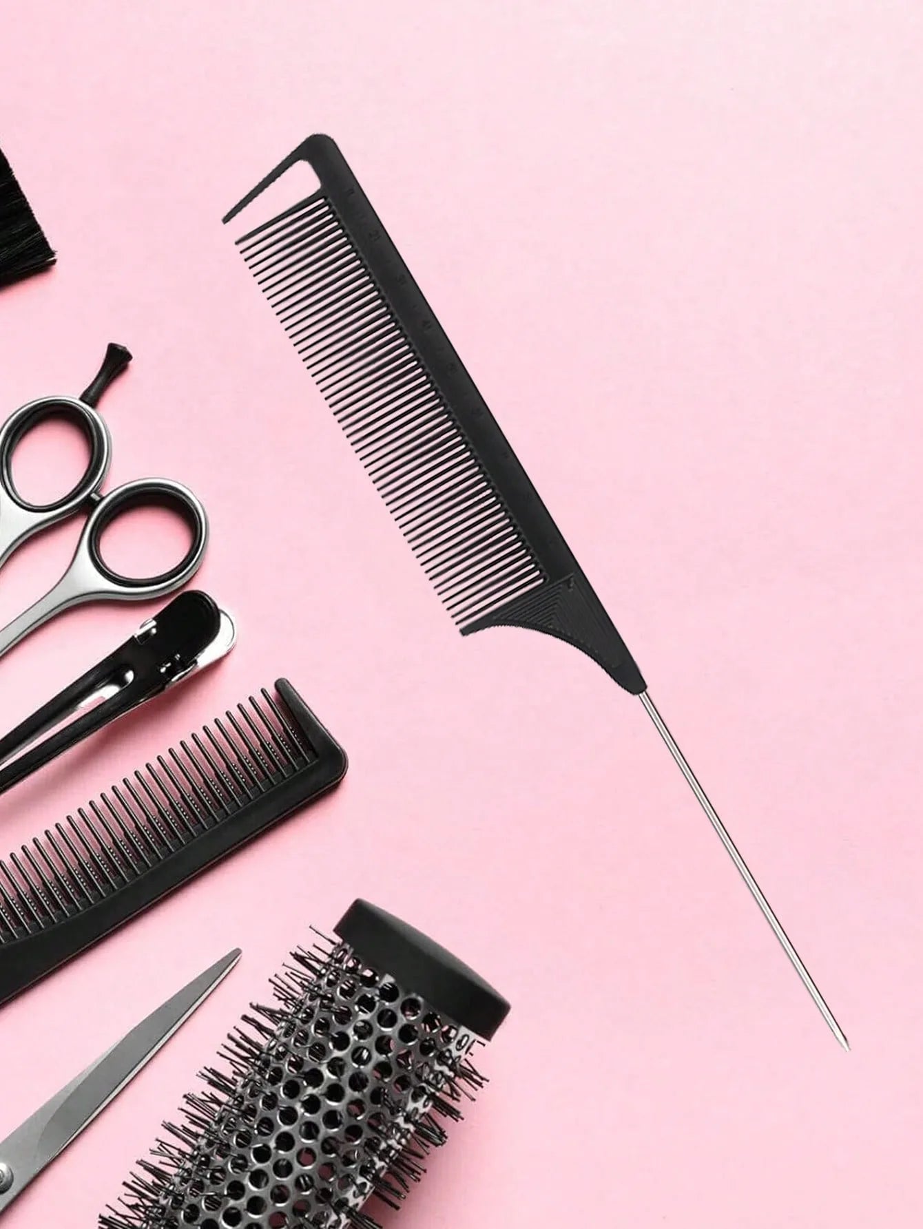 stainless steel pointed tail hair professional hair comb hair brush salon hair styling tool hair comb Special for real hair wigs - NamafadStore