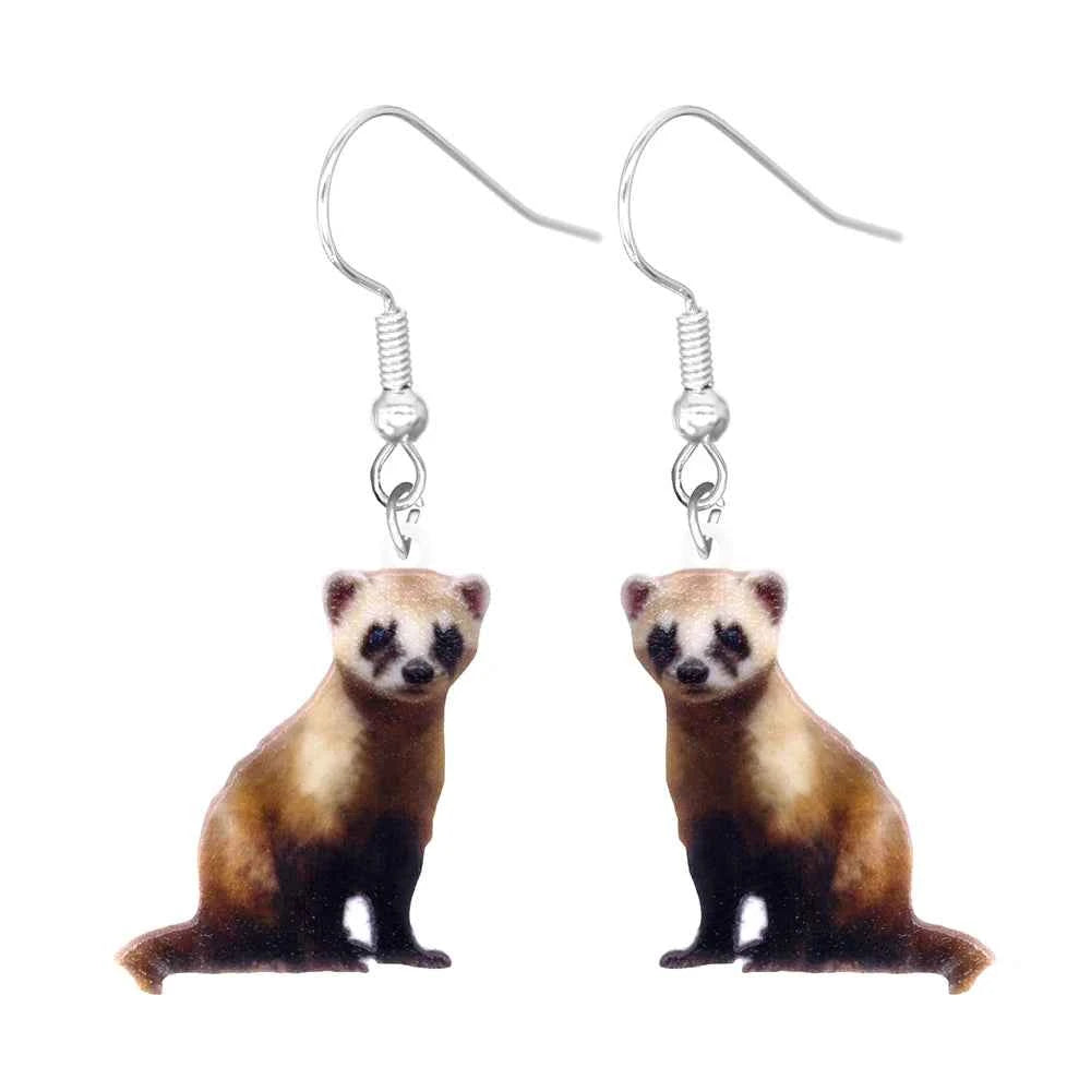 Animal earrings made of acrylic, cute and funny Hummingbird, goldfish, squirrel, parrot, owl, rooster, frog