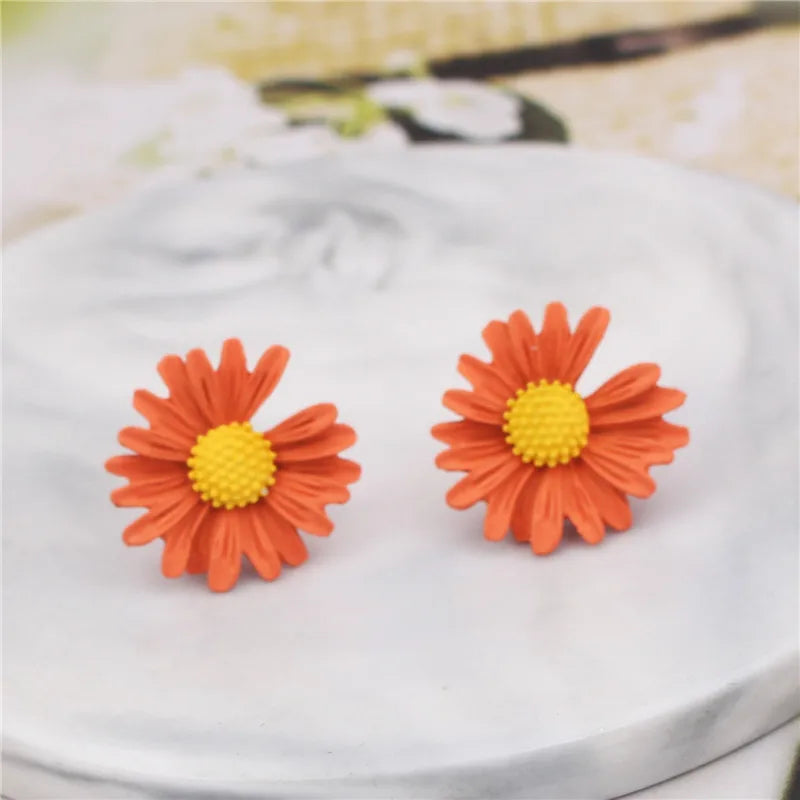 Korean New Double-layers Flower Drop Earrings for Ladies Exaggerated Women Floral Earrings Fashion Jewelry aretes de mujer