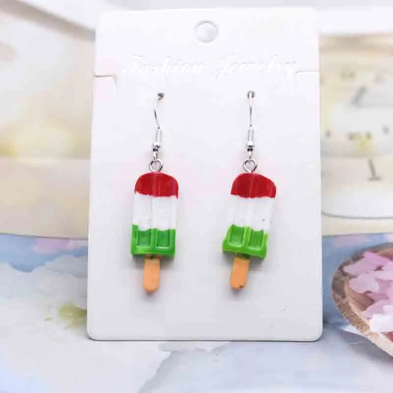 Earring For Women Resin Handmade Cute Animals Ice Cream Drinks Candy Fruits Pissa Drop Earrings Funny Gift