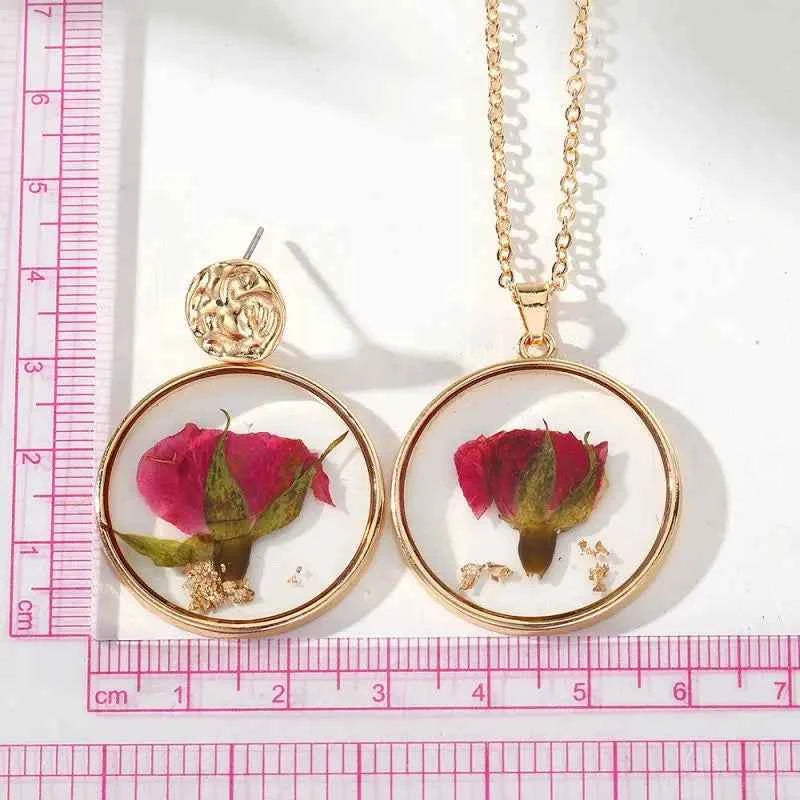 Colorful Natural Flower Earring Transparent Epoxy Resin Pressed Flower Earring Creative Natural Plant Earrings Jewelry Wholesale