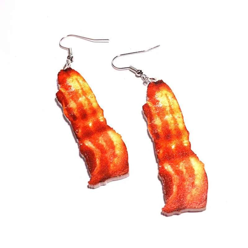 Earrings For Women Girls Hip Hop Cute Exaggeration Special Creativity Jewelry Pizza Hamburger Fried Egg Chicken Leg Toast