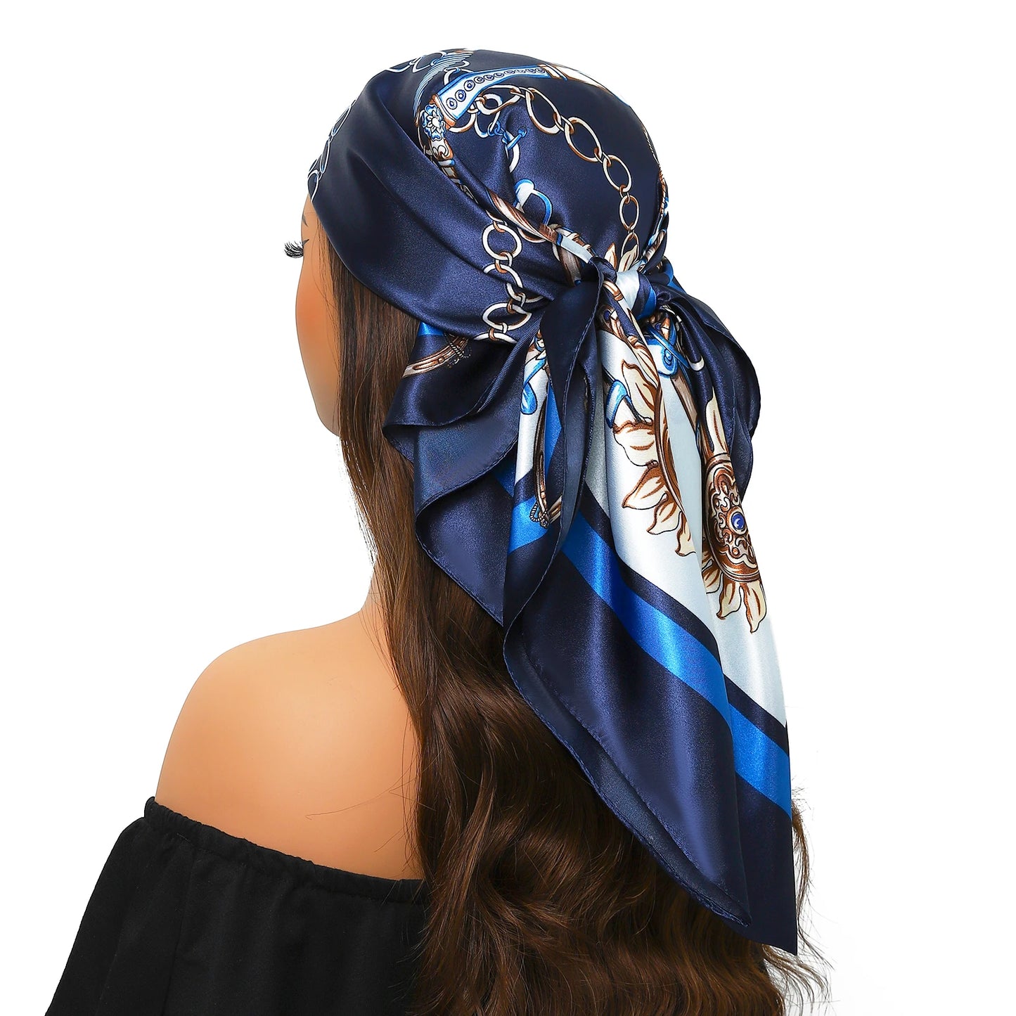 Luxury Brand Silk Scarf Fashion Foulard Satin Shawl Leopard 90*90cm Square Head Scarves Women Bandanna Pareo Headscarf - NamafadStore