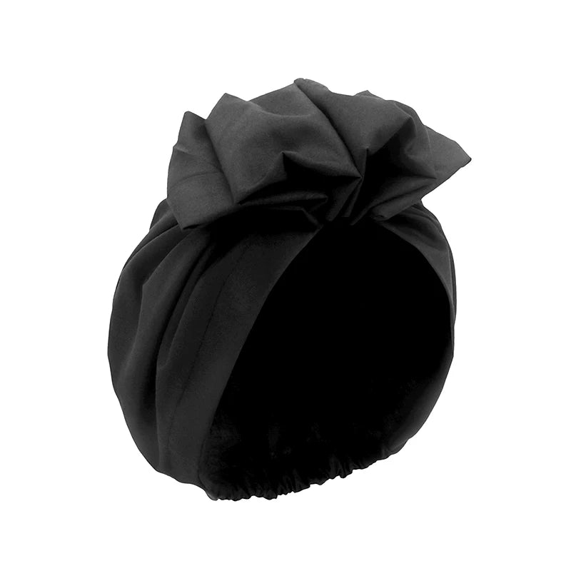 French Style Turban Hat Elegant Ladies Plain Bandana Hair Cover Cap Female Fashion Vintage Muslim Turbans Streetwear Headwrap - NamafadStore