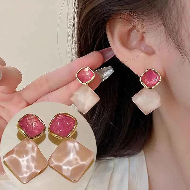 Korean Fashion Heart Drop Earrings For Women Jewelry 2025 Trending Creative Women's Earrings Ear Buckle Accessories Pendientes