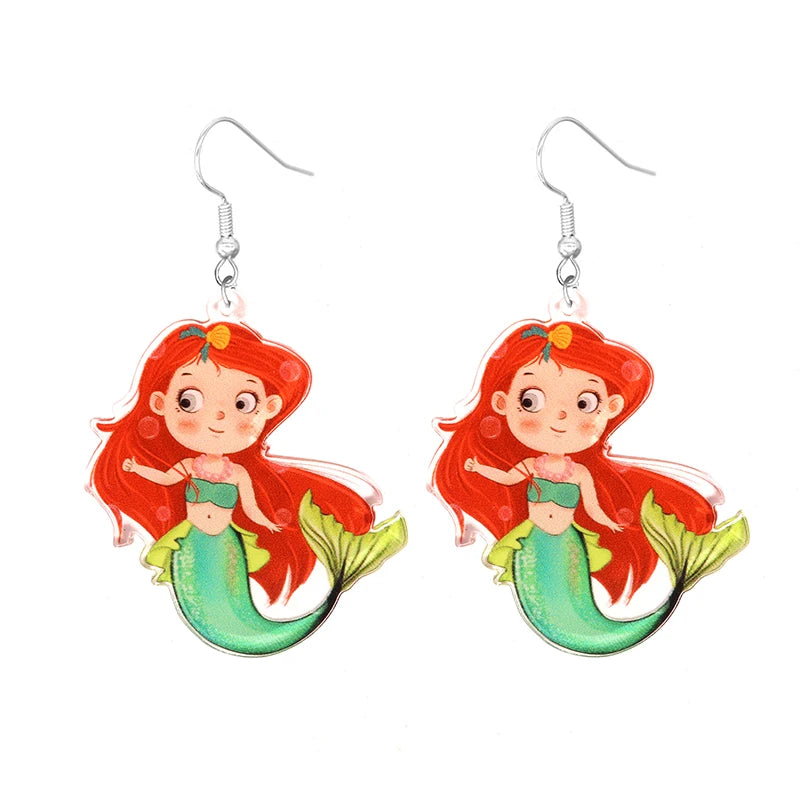 Cute Cat Design Dangle Earrings Acrylic Jewelry Adorable Gift For Women Girls Daily Casual Frog Bee Pig Hamster