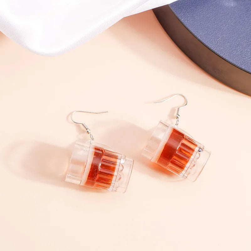 Summer Drink Drop Earrings for Women Sweet Ice Cream Bottle Pendants Dangle Earrings Girls Minimalist Party Jewelry Gifts
