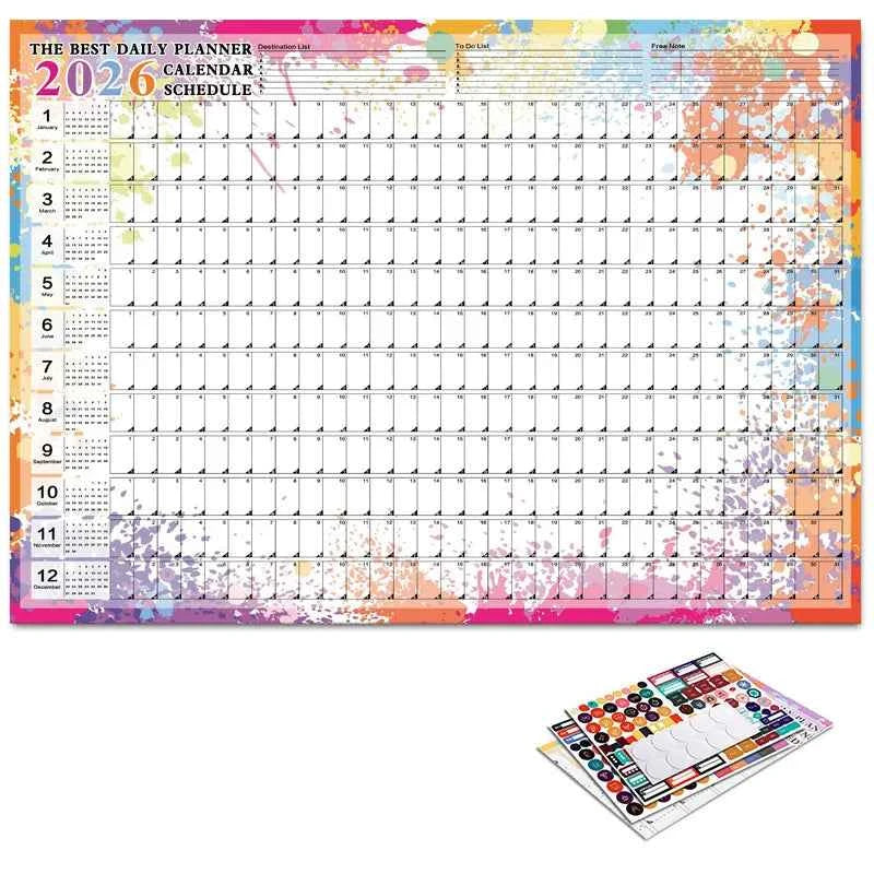 2026 Calendar Planner Sheet Large Wall Calendar Kawaii To Do List Planner Target List Schedule Organizer Office Supplies