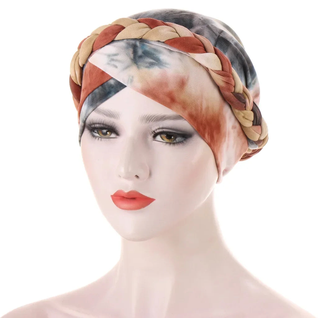Women Muslim Braid Turban Hat for Cancer Chemo Hair Loss Cover Beanie Bonnets - Stylish and Comfortable