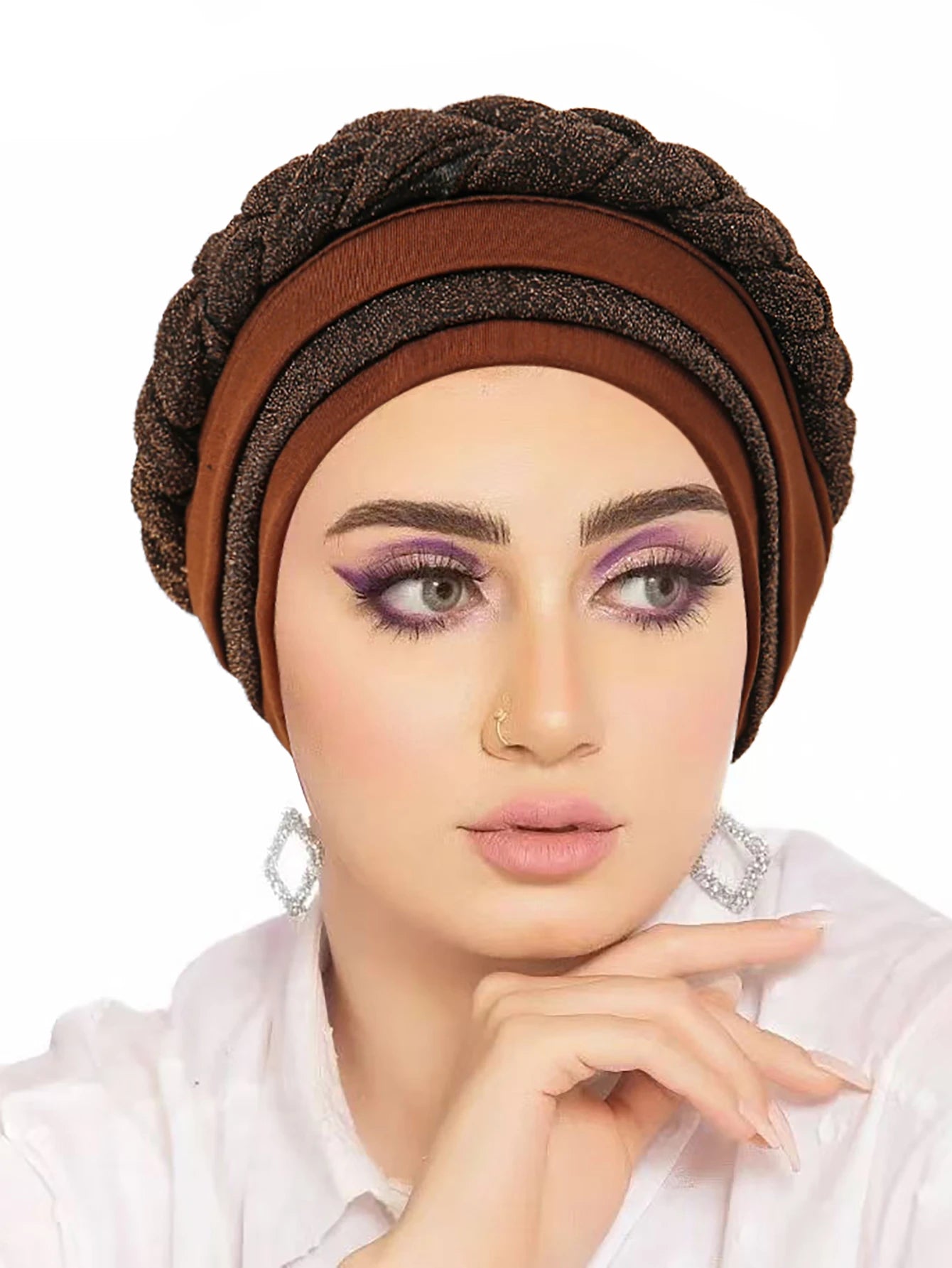 New Women Hair Loss Muslim Braid Head Turban Wrap Cover Cancer Chemo Cap Hat India Glitter Bonnet Beanies Skullies Fashion - NamafadStore