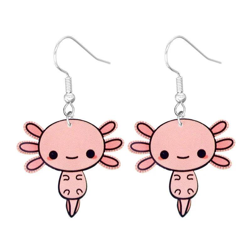 Cute Cat Design Dangle Earrings Acrylic Jewelry Adorable Gift For Women Girls Daily Casual Frog Bee Pig Hamster