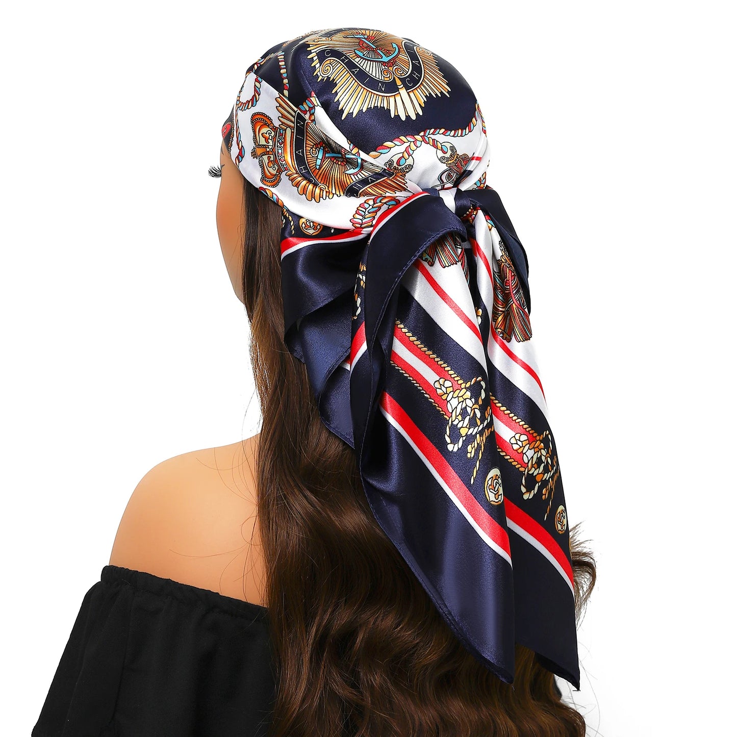 Popular Shawls Europe And America Fashion Bandannas New Print Sunscreen 90X90CM Kerchief Four Seasons Luxury Square Silk Scarves - NamafadStore