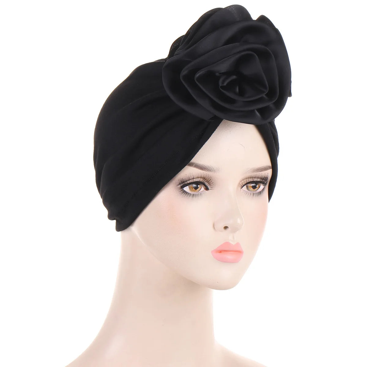 Fashion Satin Flowers Turban Hijab Hats African Head Wraps Elastic Muslim Hats Breathable Chemo Cap For Women Girls - NamafadStore