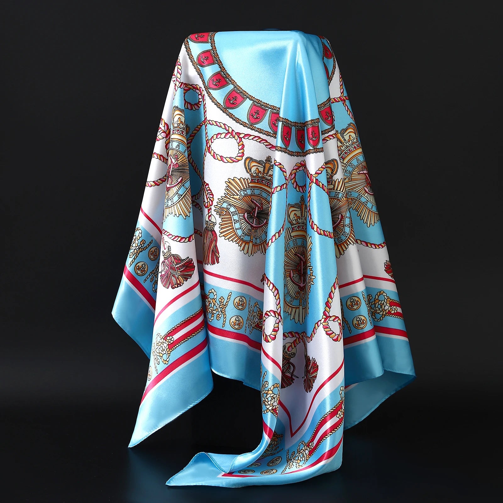 90*90cm Silk Scarf Women Print Hair Neck Square Office Ladies Shawl Bandanna Muslim Hijab Handkerchief Muffler Foulard female - NamafadStore