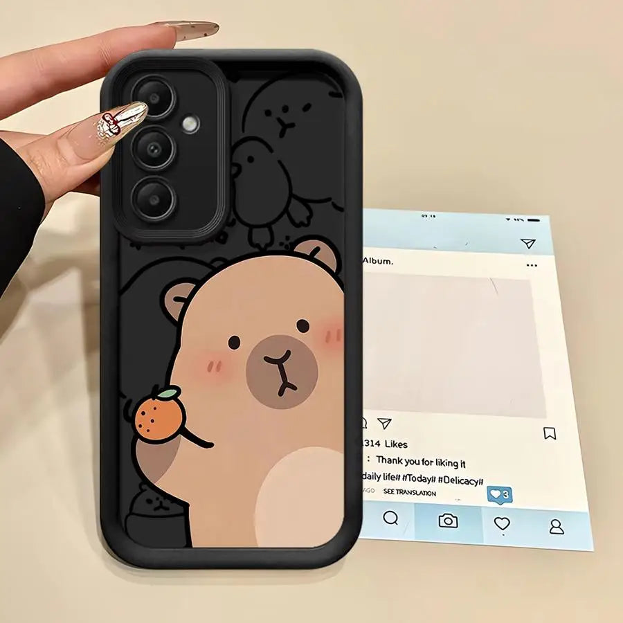 Phone Case for Samsung Galaxy A26 A22 A33 A32 A34 A24 A13 A56 A14 A23 A12 A36 A16 Soft Cover Cute Capybara