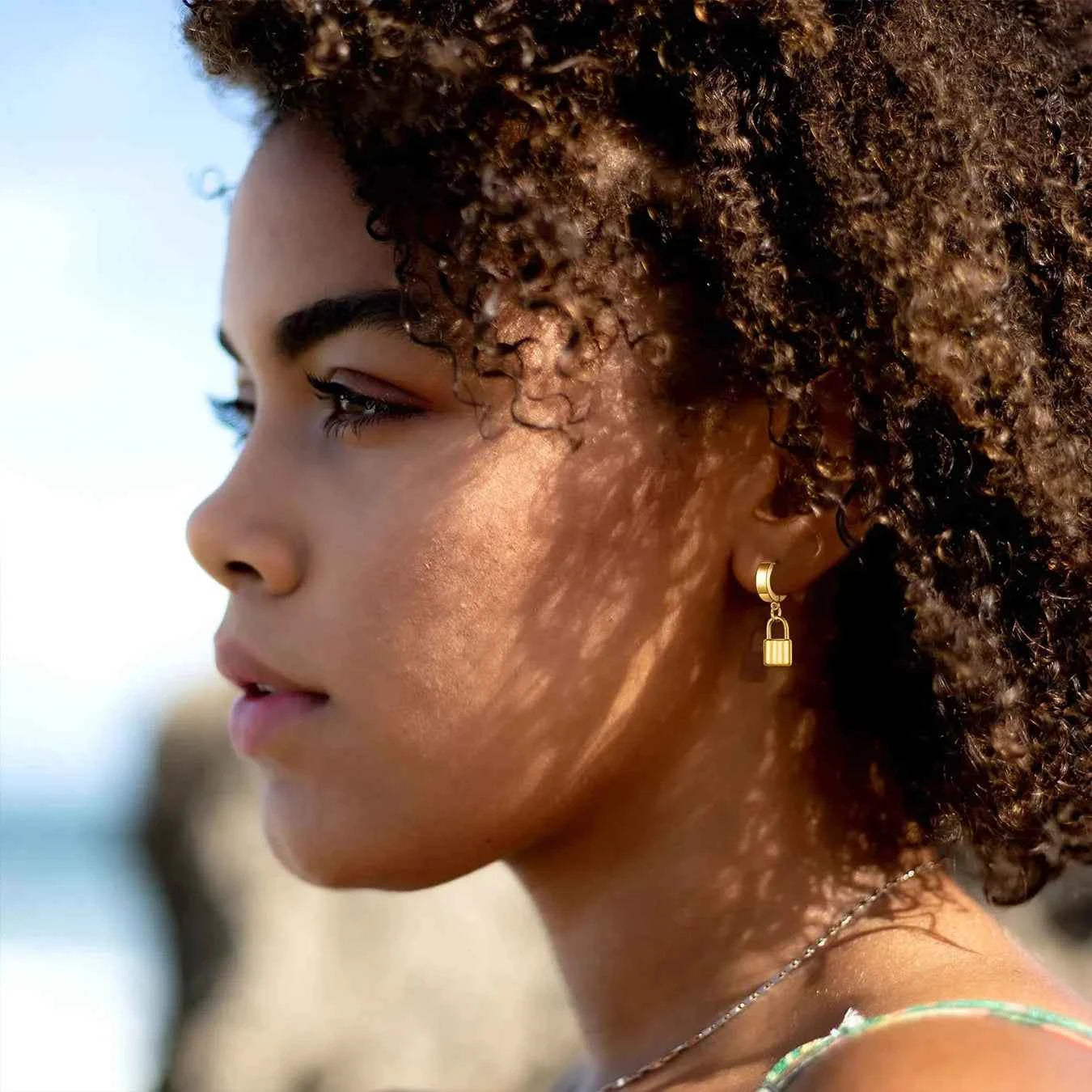 Stainless Steel Charms Dangle Drop Earrings Ankh Cross Padlock Italian Horn Evil Eye Key Lock Rivets Moon Unisex Drop Earrings