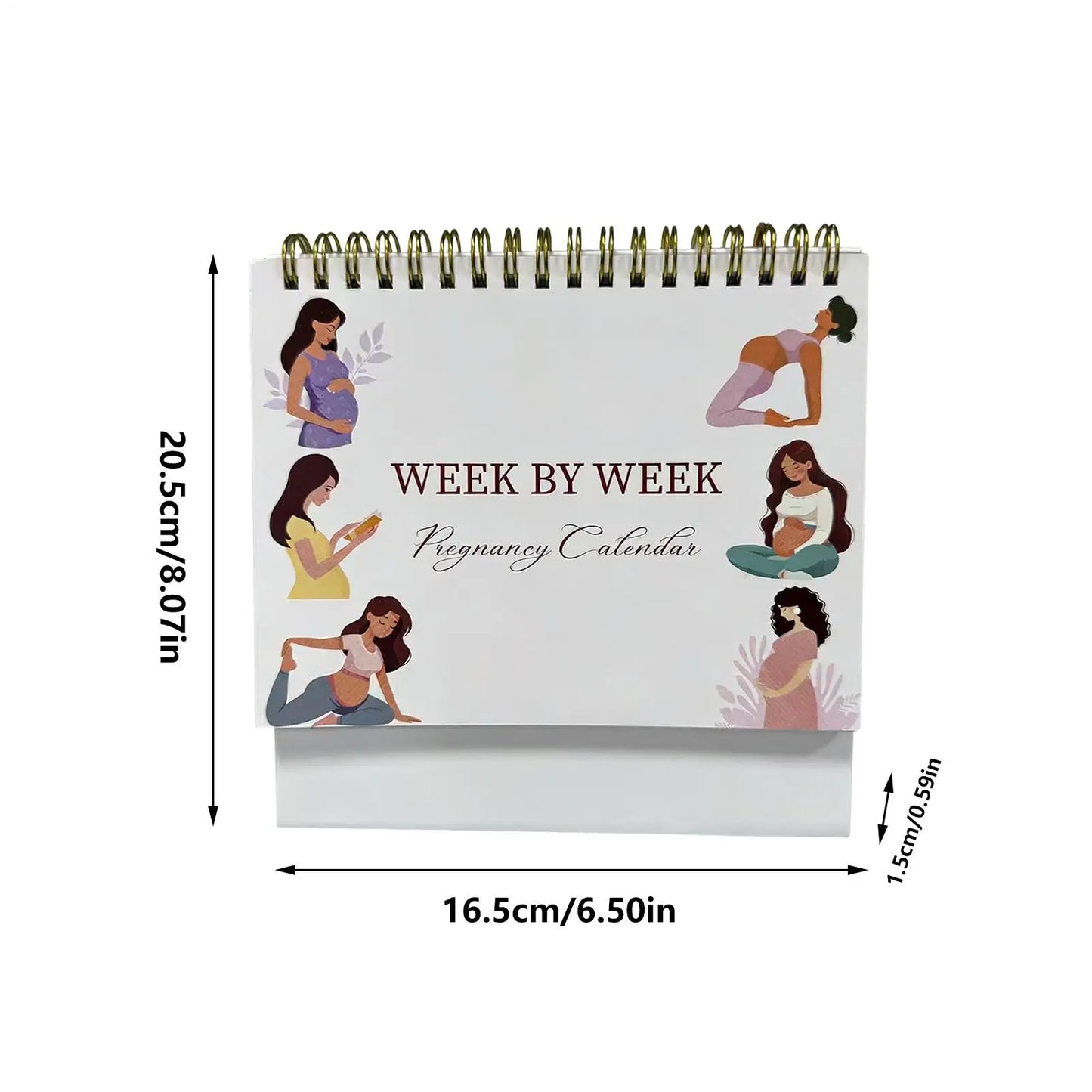 Pregnancy Calendar Weekly Hardcover Keepsake Journal for Expecting Moms Home Bedroom Study Desktop Planning Tracking