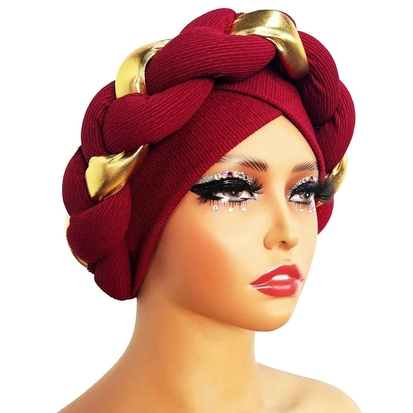 African Turban Cap Headdress Women's Pleated Hat Hair Accessories Arab Wrapped Muslim Hijab - NamafadStore