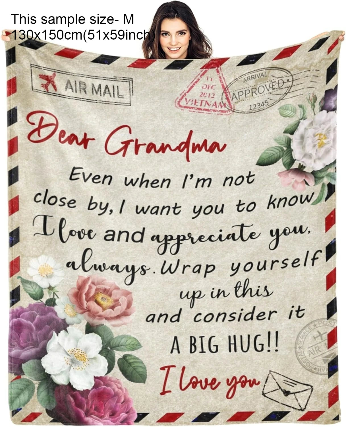1PC Gift Blanket To Nana to Grandma Flannel Thin blankets for birthday gifts Mother's day festival Perfect gifts four season use
