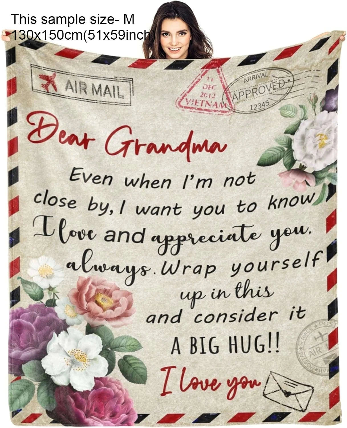 1PC Gift Blanket To Nana to Grandma Flannel Thin blankets for birthday gifts Mother's day festival Perfect gifts four season use Namahfad