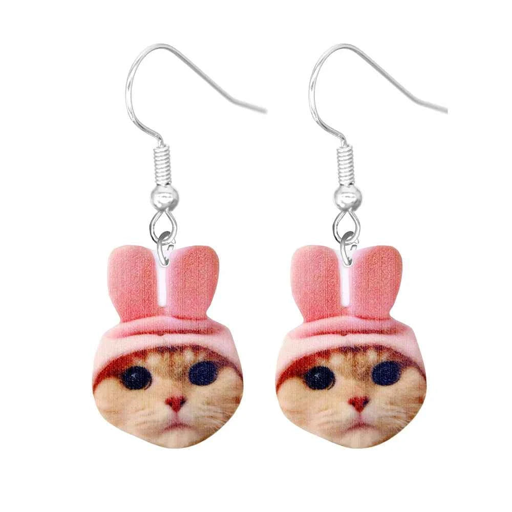 Animal Earrings For Women Cute Female Acrylic Earrings Funny  Personal Party Gifts Duck  Dog Cat