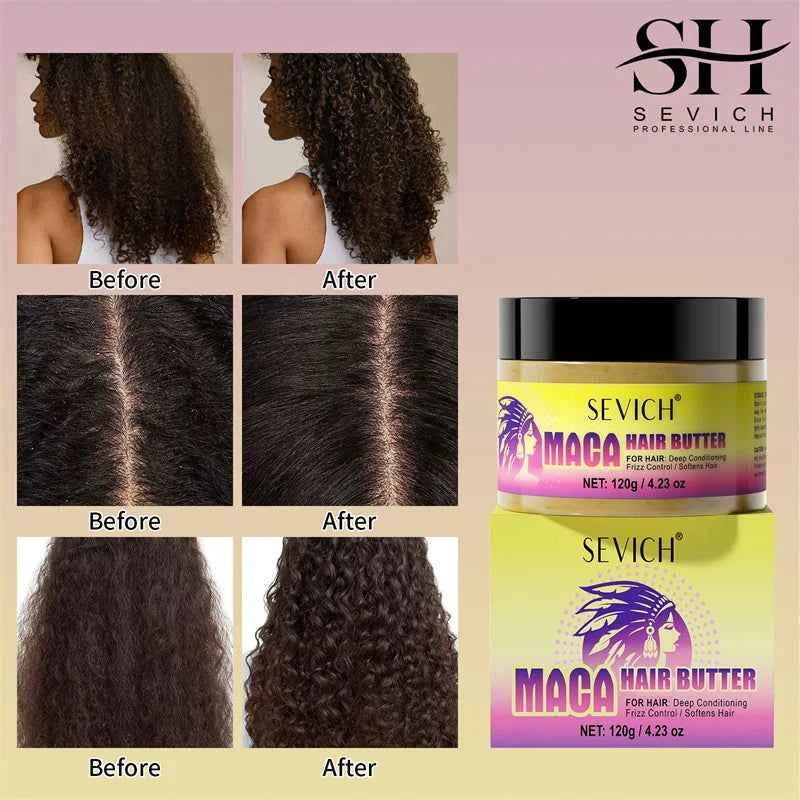Maca Hair Growth Oil Set For Peru Maca Powder Hair Growth Butter Maca Root Hair Oil Castor Oil Anti-Hair Loss Sevich Hair Care