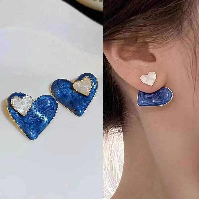 Korean Fashion Heart Drop Earrings For Women Jewelry 2025 Trending Creative Women's Earrings Ear Buckle Accessories Pendientes