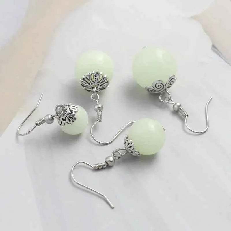 Fashion Luminous Earrings Pearl Dangle Drop Earrings Classic Glow In The Dark Earrings Halloween Jewelry Gift for Women Girl