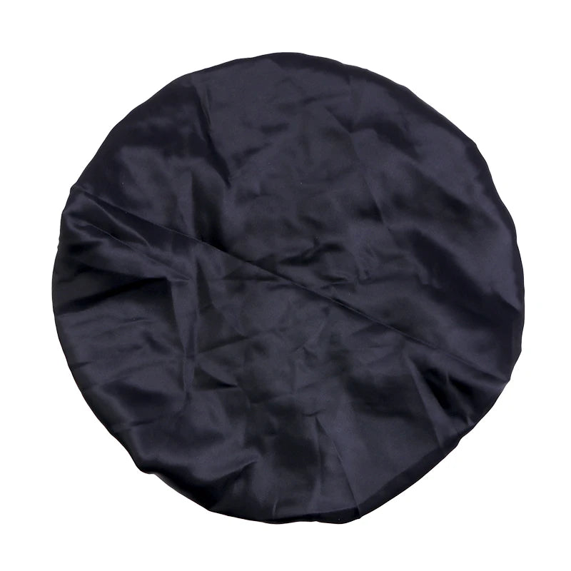 New 12 Constellations Printed Satin Sleep Bonnet Cap Wide Elastic Band Shower Cap Hair Wrap Cover for Long Hair Salon Tool - NamafadStore