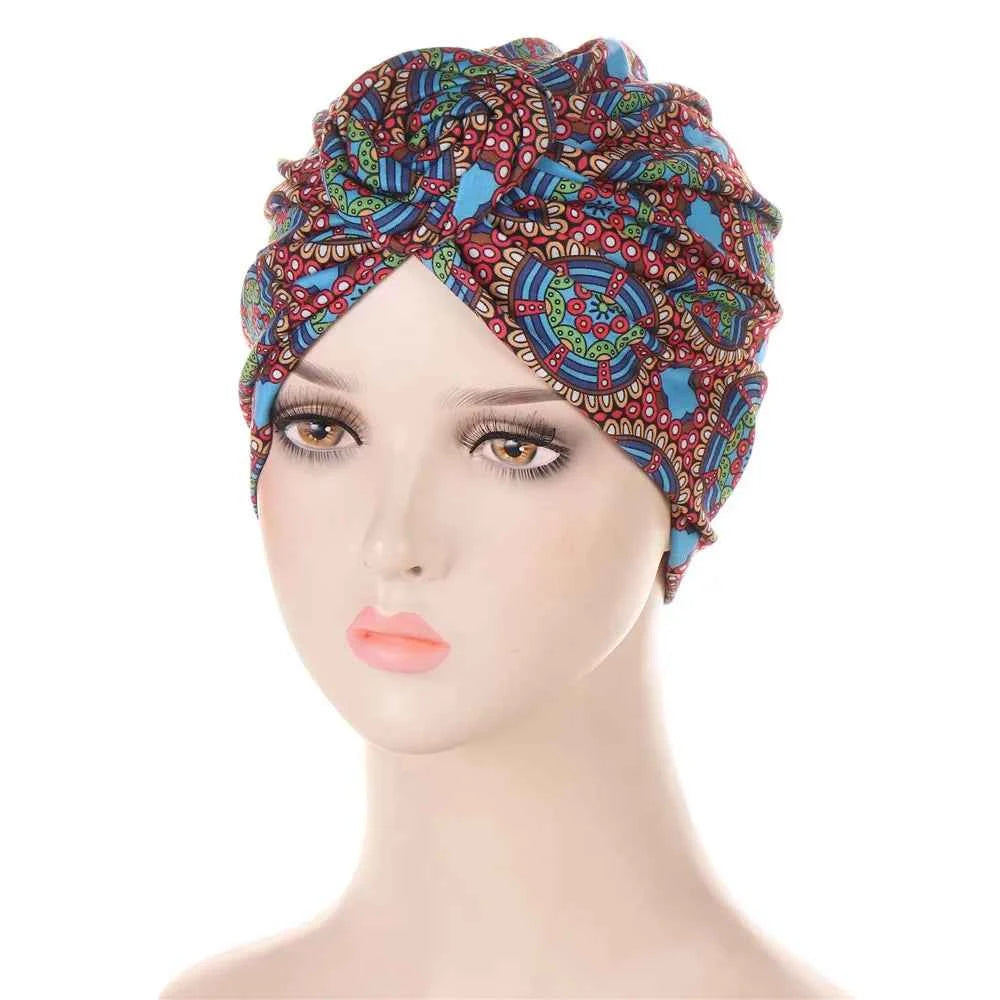 New Muslim Turban Hat African Twist Knot Flower India Hat Head Cover Bonnet Headscarf Ladies Chemo Cap Bandanas Hair Accessories - NamafadStore