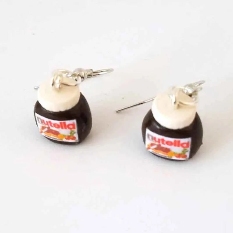 Creative Peanut Butter Chocolate Sauce 3D Resin Earrings Female Simulation Food Earrings