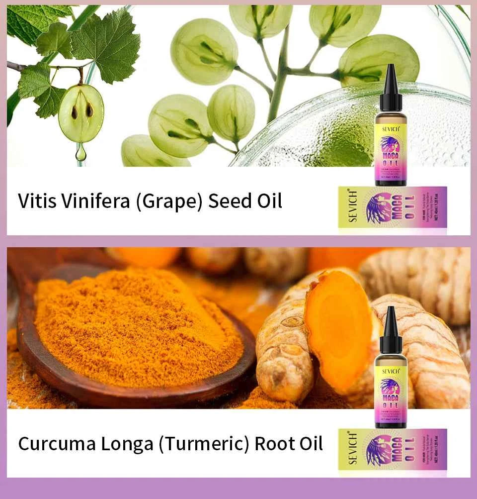Maca Hair Growth Oil Set For Peru Maca Powder Hair Growth Butter Maca Root Hair Oil Castor Oil Anti-Hair Loss Sevich Hair Care