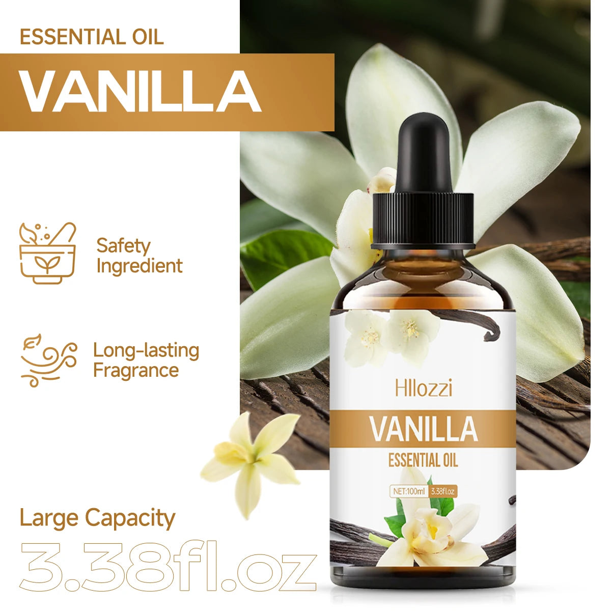 Vanilla essential oil for face, SPU, aromatherapy diffuser, DIY soap, suitable for all skin types, long-lasting fragrance - NamafadStore