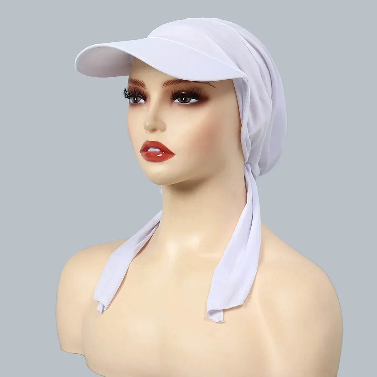 Fashion Muslim Floral Print Hijab Turban Hat for Women Visor Baseball Cap Sun Hats Headscarf Scarf Brim Femme Scarves Bandanas