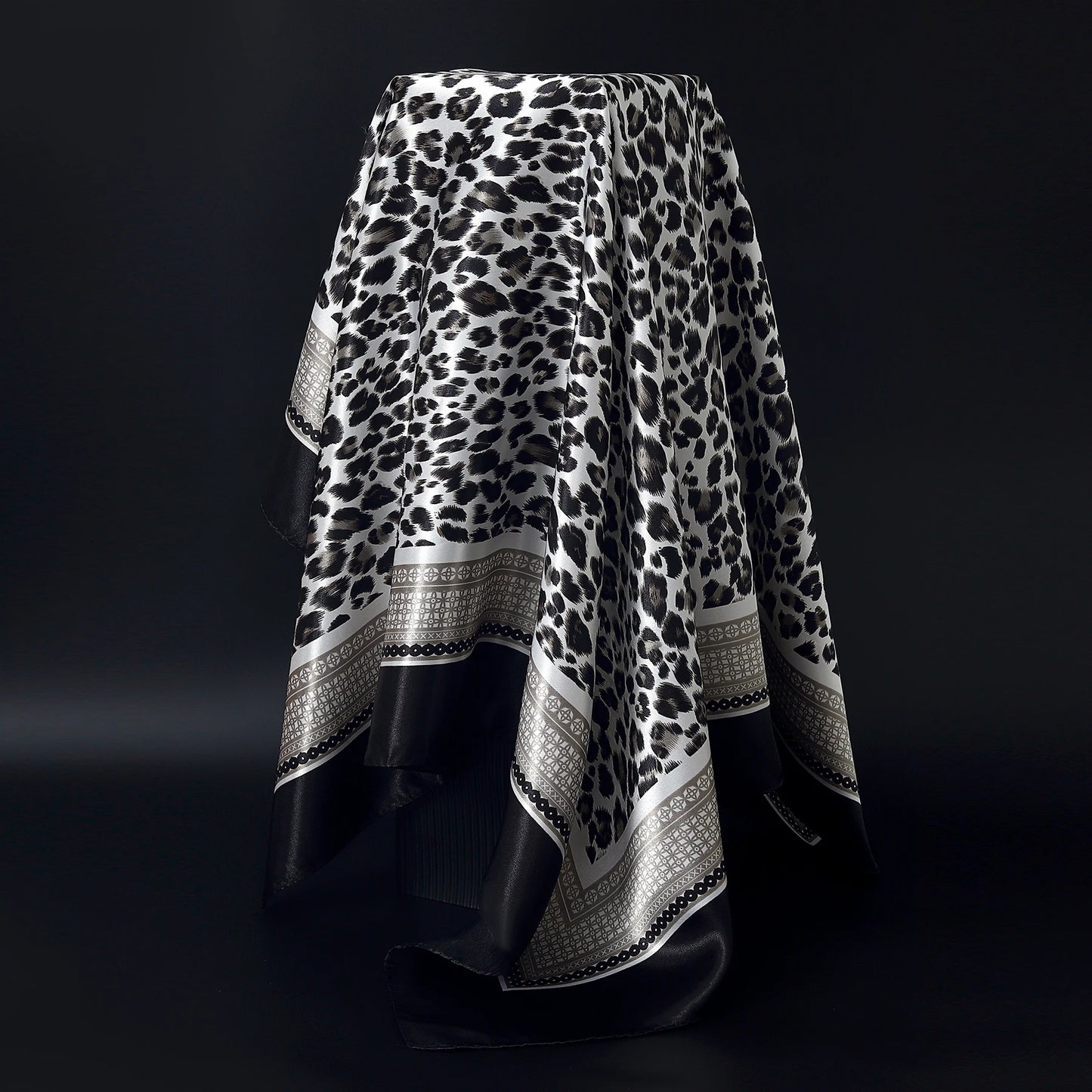 90*90cm Silk Scarf Women Print Hair Neck Square Office Ladies Shawl Bandanna Muslim Hijab Handkerchief Muffler Foulard female