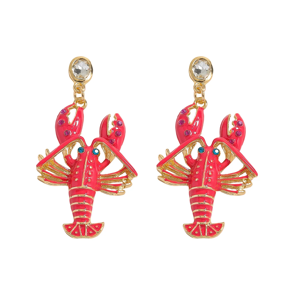 Fashion Enamel Sea Animal Dangle Earrings For Women Cute And Fun Summer Beach Starfish Lobster Crab Jewelry 2025 Ear Accessories