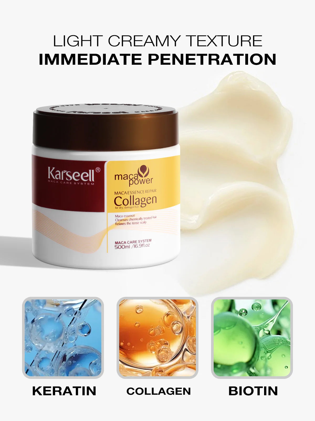 Karseell Collagen Hair Treatment Deep Repair Conditioning Argan Oil Hair Mask Essence for Dry Damaged Hair 100ml/500ml - NamafadStore