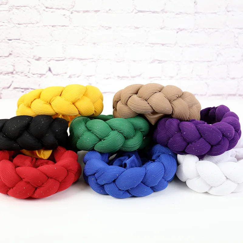 Glitter Braid African Headtie Head Wraps Women Headscarf Bonnet Nigerian Wedding Auto Gele Cap Party Headwear Headdress Hat - NamafadStore