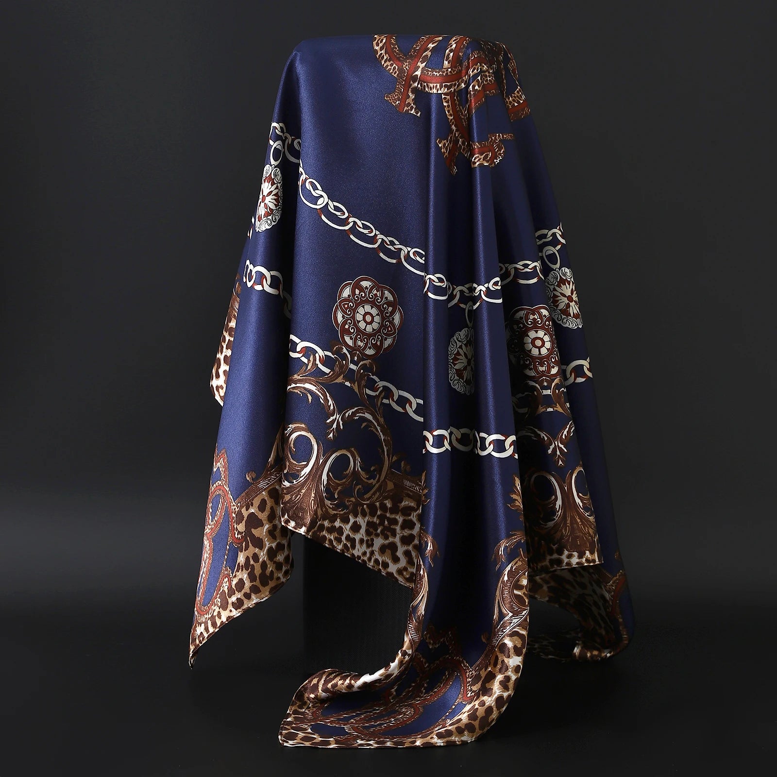 Popular Shawls Europe And America Fashion Bandannas New Print Sunscreen 90X90CM Kerchief Four Seasons Luxury Square Silk Scarves - NamafadStore