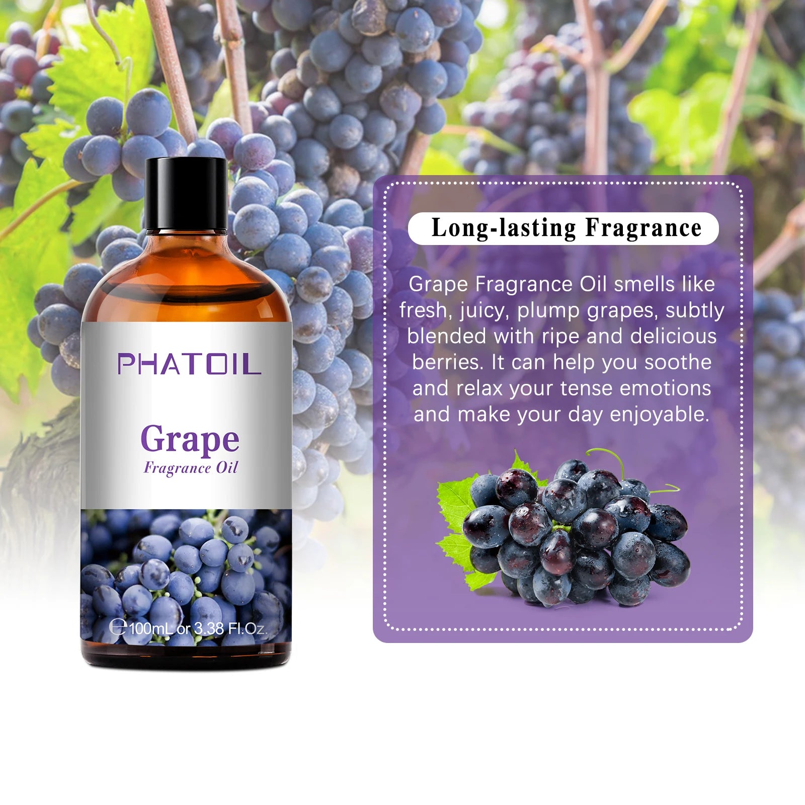 PHATOIL 100ml Aromatherapy Fragrance Oil Coconut & Vanilla Strawberry Cherry Lemon Papaya Aroma Oils For Diffuser Candle Making - NamafadStore