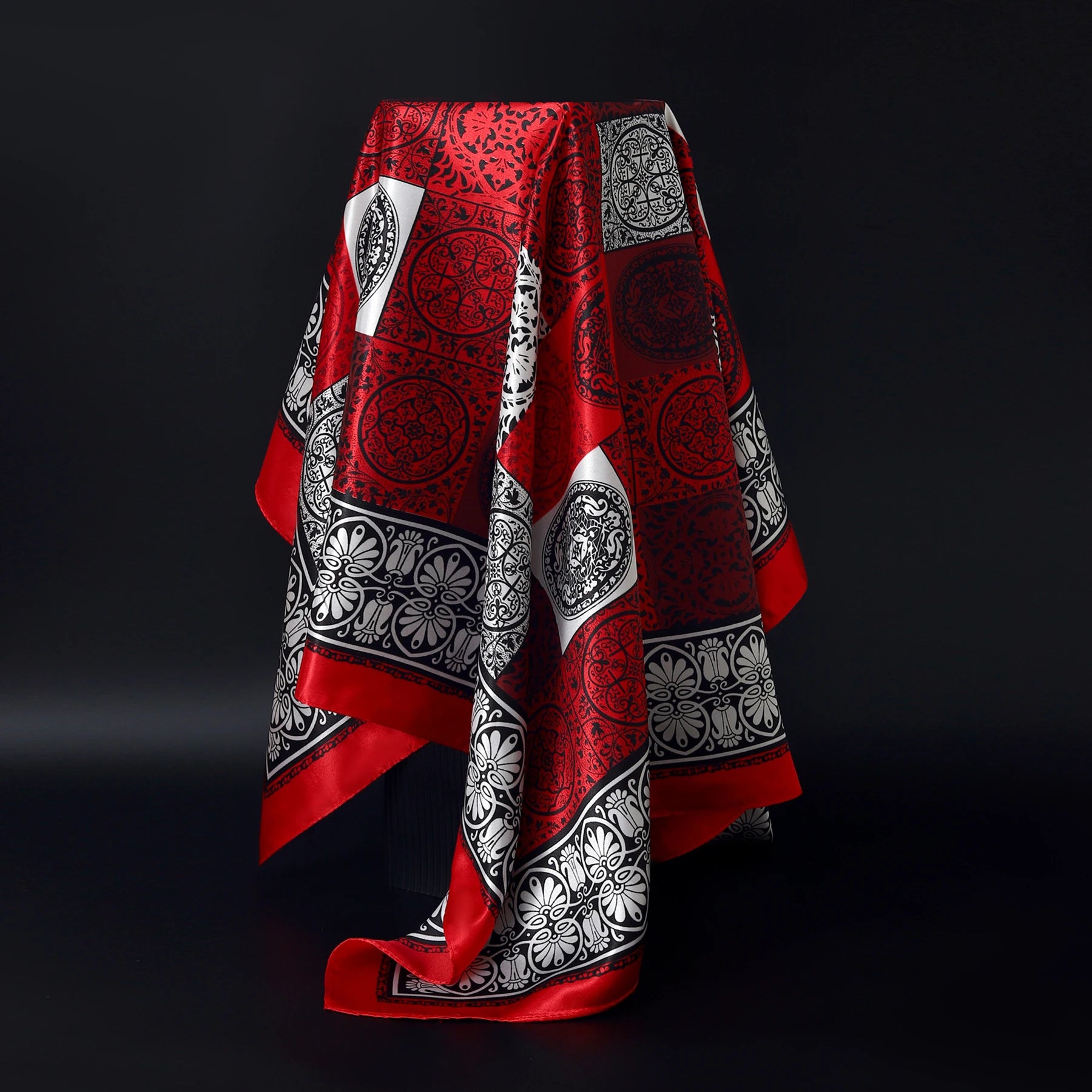 1 piece 35.4 inches Women Shawls Fashion print Summer Kerchief Luxury Brand 90X90CM Bandanna New Foulard Satin Square Headcloth - NamafadStore