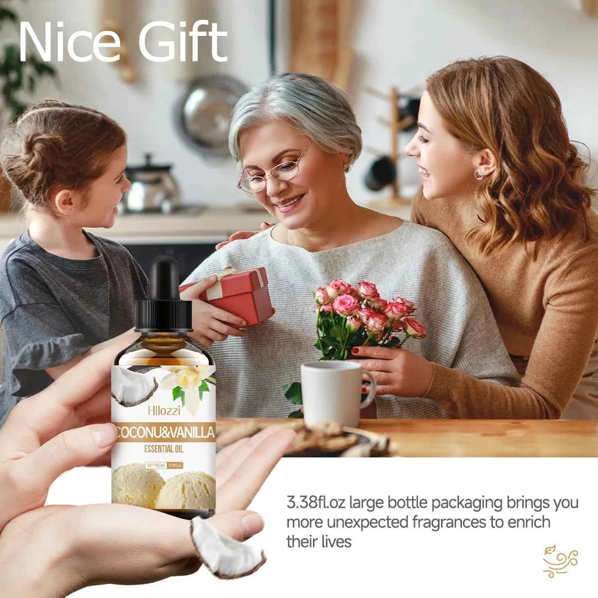 Coconut & Vanilla essential oil for body massage, aromatherapy diffuser, long lasting fragrance, suitable for all skin types. - NamafadStore