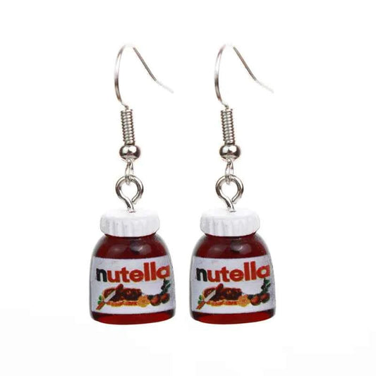 Creative Peanut Butter Chocolate Sauce 3D Resin Earrings Female Simulation Food Earrings